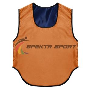 Купить Манишка футбольная двусторонняя Spektr Sport оранжево-синяя, р. 36-40 в Уварове 